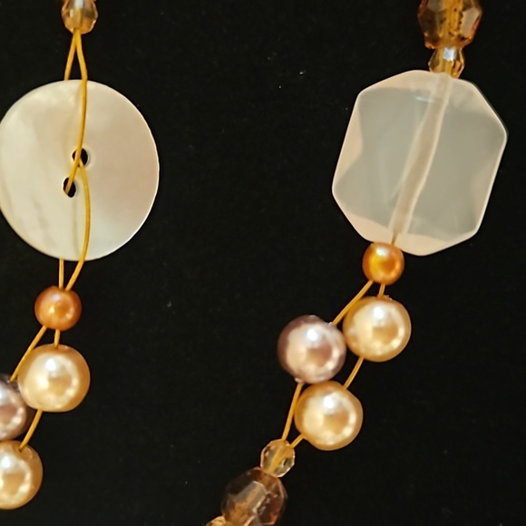 COOKIE LEE Abalone, Faux Pearls & Beads 36" Long Necklace - Picture 5 of 7